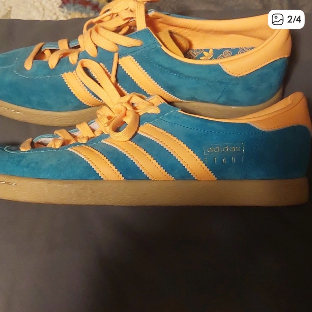 Adidas Teal and Orange Men's Sneakers